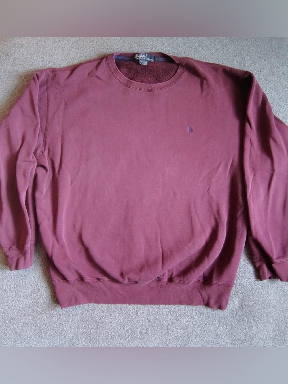 Vtg 90s Polo Ralph Lauren Sweatshirt Men XL Purple Active Crewneck Pony Pullover